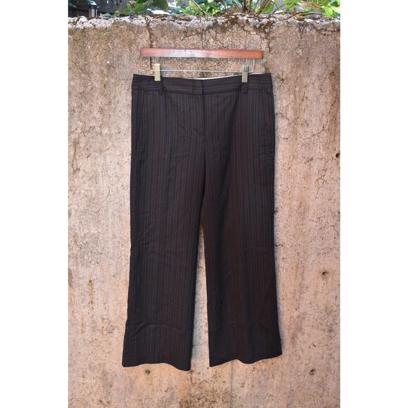 BCBGMAXAZRIA Women’s Black Pinstripe Wide Leg Trousers – Size 6 - Picture 1 of 4